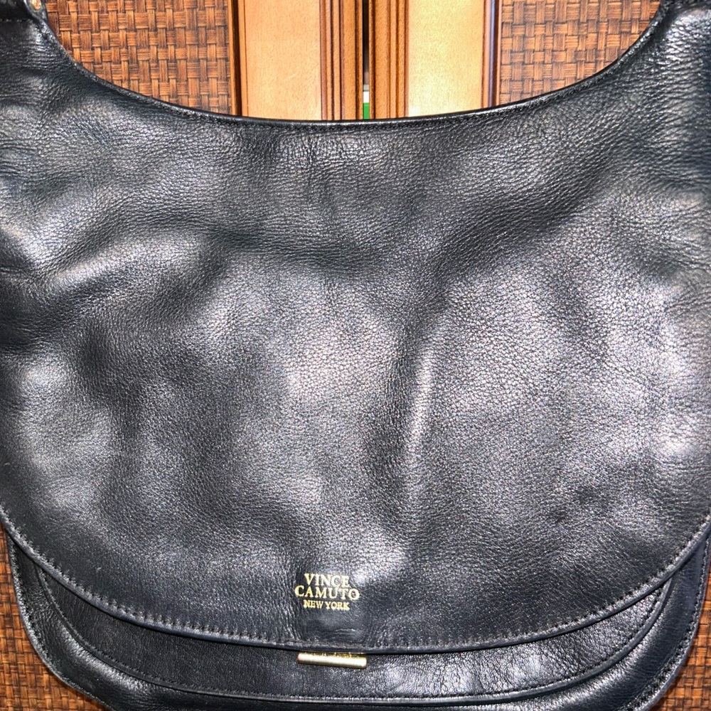 Vince Camuto Black Leather Shoulder Bag